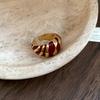 Red Zircon Smooth Heart-shaped Open Ring Simple Index Finger Rings Jewelry for Women