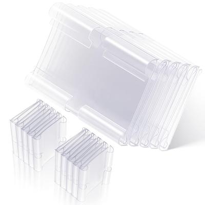 EXCEART 60-Piece Set of PVC Price Tag Holders with Label Clips, 2.4" X 1.7" X 0.8" Small Sign Stands for Stores, Pop-Up Advertising