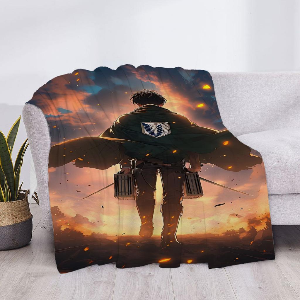 Blanket Attack on Titan Fluffy Soft Blankets & Throws Luxury Cover Plaid Throw Sofa Knee Microfiber H Anime Child Cute Home