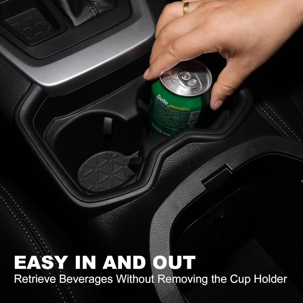 Cup Holder Insert for 2019-2021 Toyota RAV4, Center Console Silicone Drink Organizer Holder Interior Upgrade Accessories for 2019 2020 2021 Toyota