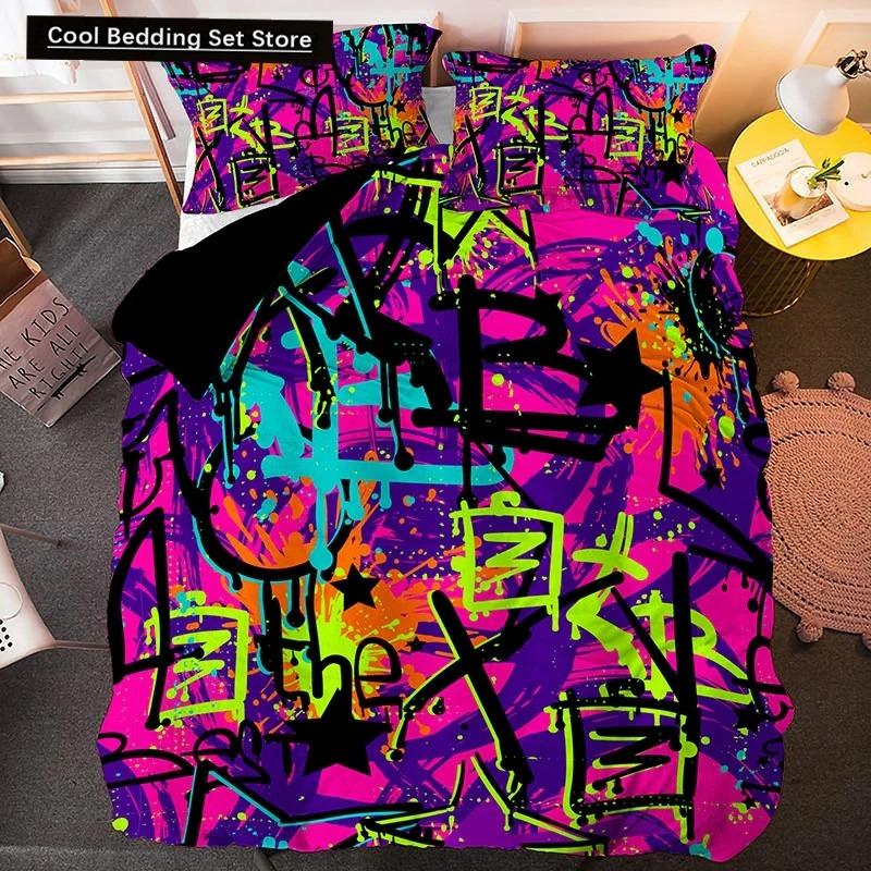 Irregular Geometry King Queen Duvet Cover Bohemian Style Bedding Set for Kid Teens Adult Modern Art 23pcs Polyester Quilt Cover