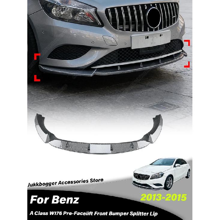For Mercedes Benz A Class W176 Pre-Facelift 2013 2014 2015 Automobile Front Bumper Spoiler Lip Modification Decoration Body Kit