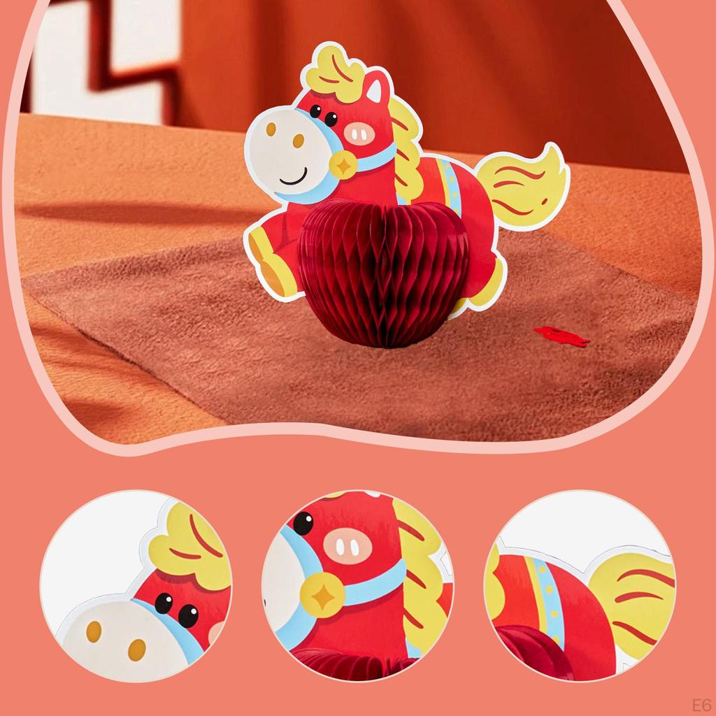 Horse Honeycomb Centerpiece Chinese Year Decoration Paper Ornament for