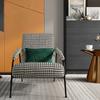 Nordic Leisure Armchair Home Fabric Living Room Chairs Houndstooth Backrest Lazy Sofa Home Furniture Bedroom Leisure Sofa Chair