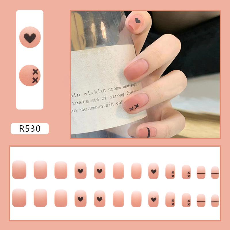 

24 шт. Ношение ногтей Лето Ногтей Скраб Текстура Сладкий Прохладный Ins Ветер Ношение ногтей Премиум Качество Ношение ногтей Таблетки