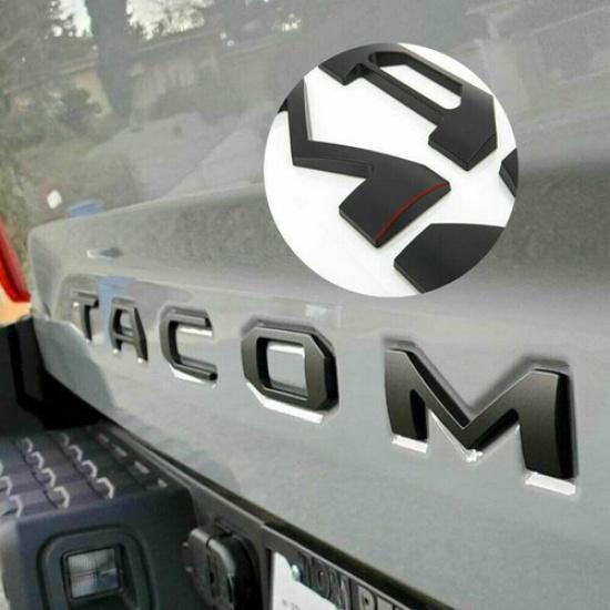 3D Raised Matte Black Tailgate ert Letters fits for 2016- TACOMA Emblem