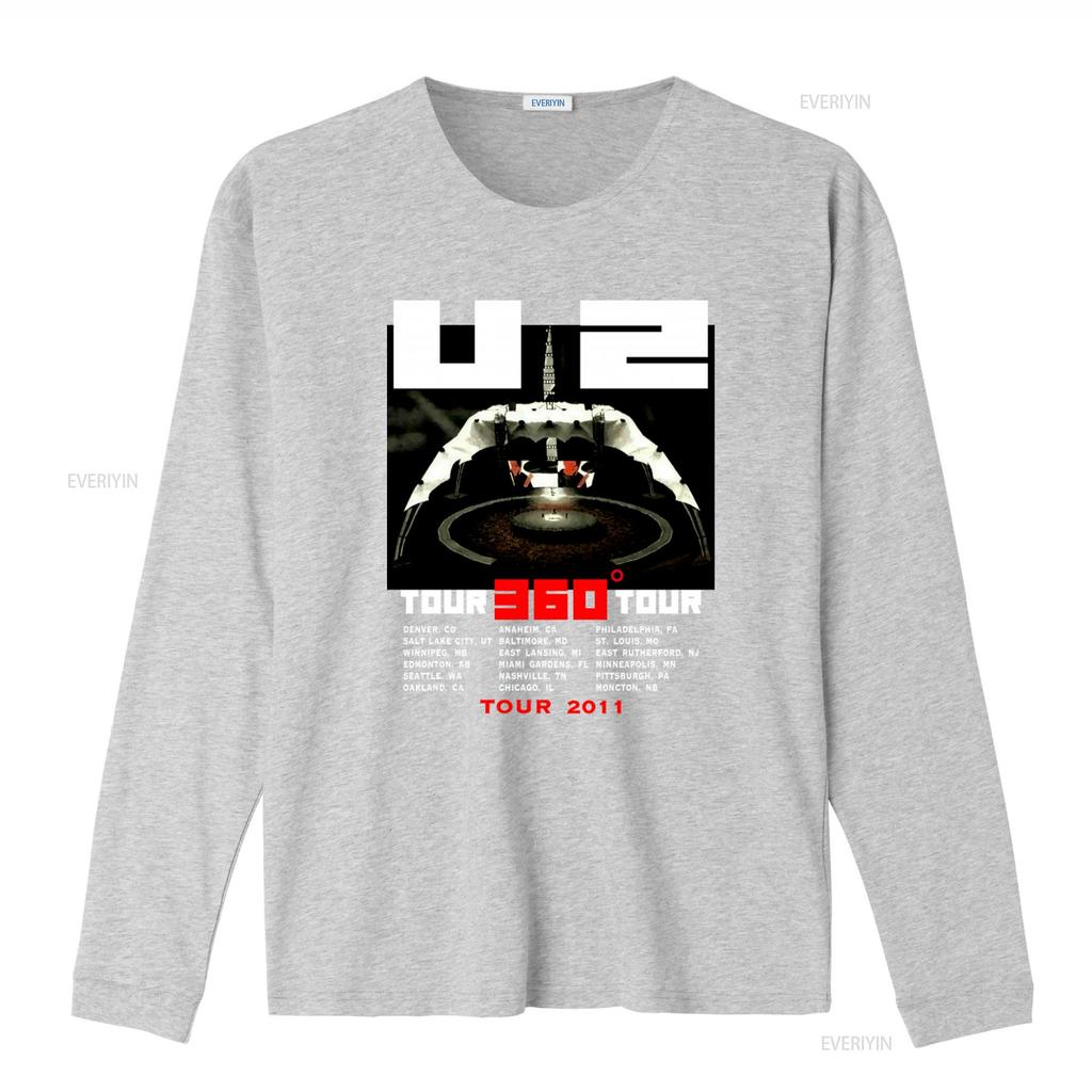 U2 360 Tour 2011 Cities Dates T Shirt Fashion vintage Washed designer clothes Top For Everyday Wear Unisex fashion Slightly