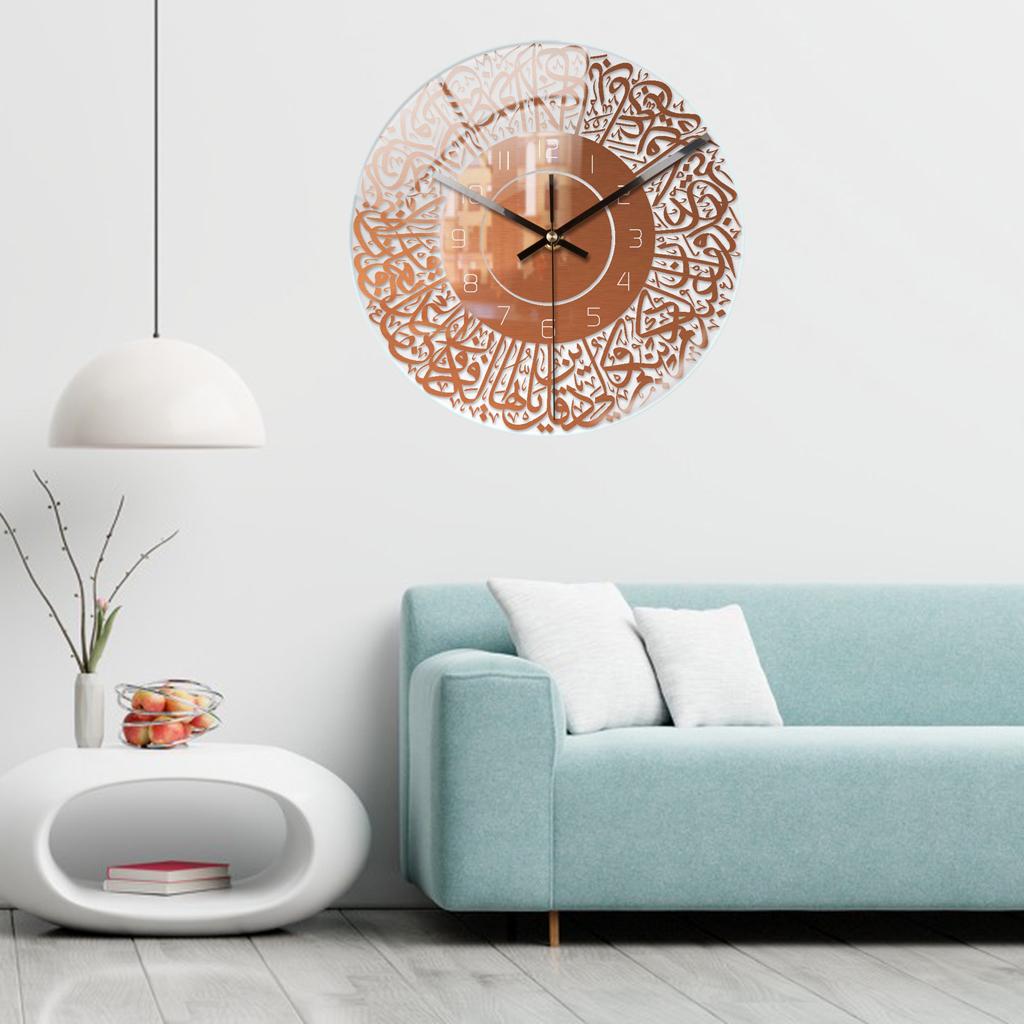 Acrylic Islamic Wall Clock 30cm Muslim Non-Ticking Battery Operated Seconds