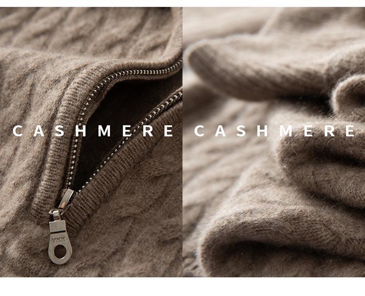 2026 Autumn Cashmere Loose Half-Zip Cable Knit Lapel Sweater for Women