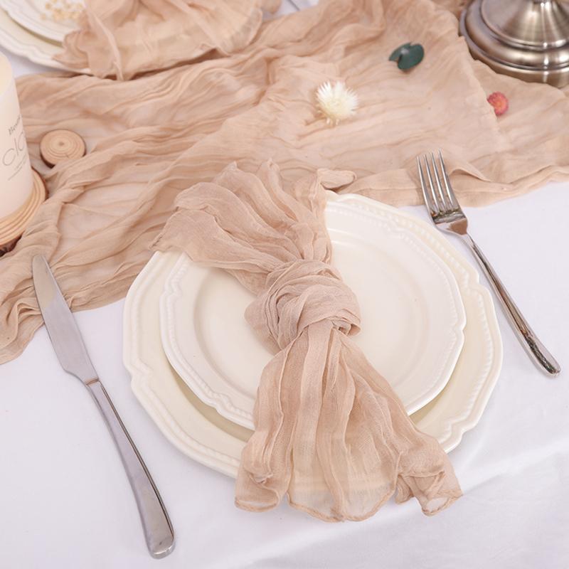 6 PCS Gauze Cheesecloth Napkins 19.7 x 19.7 Inch Dinner Cloth Napkins with Wrinkled Decorative Cloth Napkins for Home Weddin