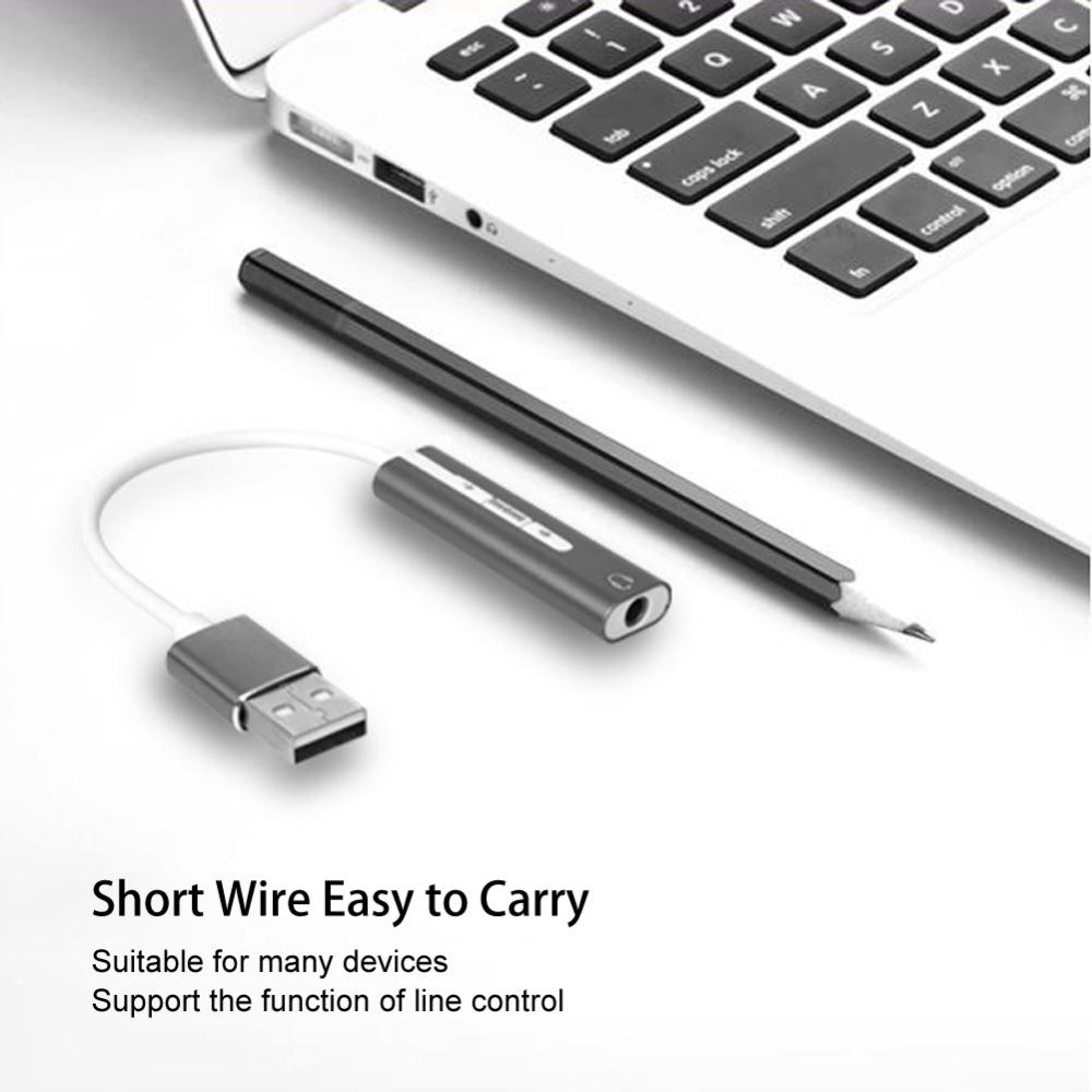 3.5mm Audio Port USB Sound Card Plug and Play Noise Reduction External Audio Card 7.1 Stereo Computer Audio Card External Audio
