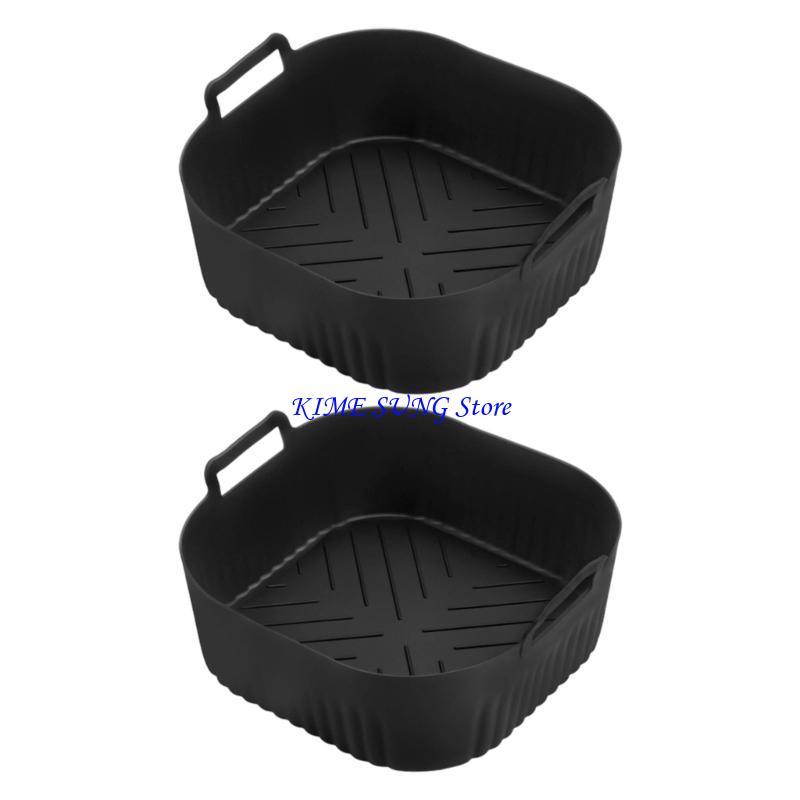 L5BD 2Pcs Air Frying Machine Silicone Liners Frying Basket For Replacement Reusable Air Frying Machine Silicone Accessories for