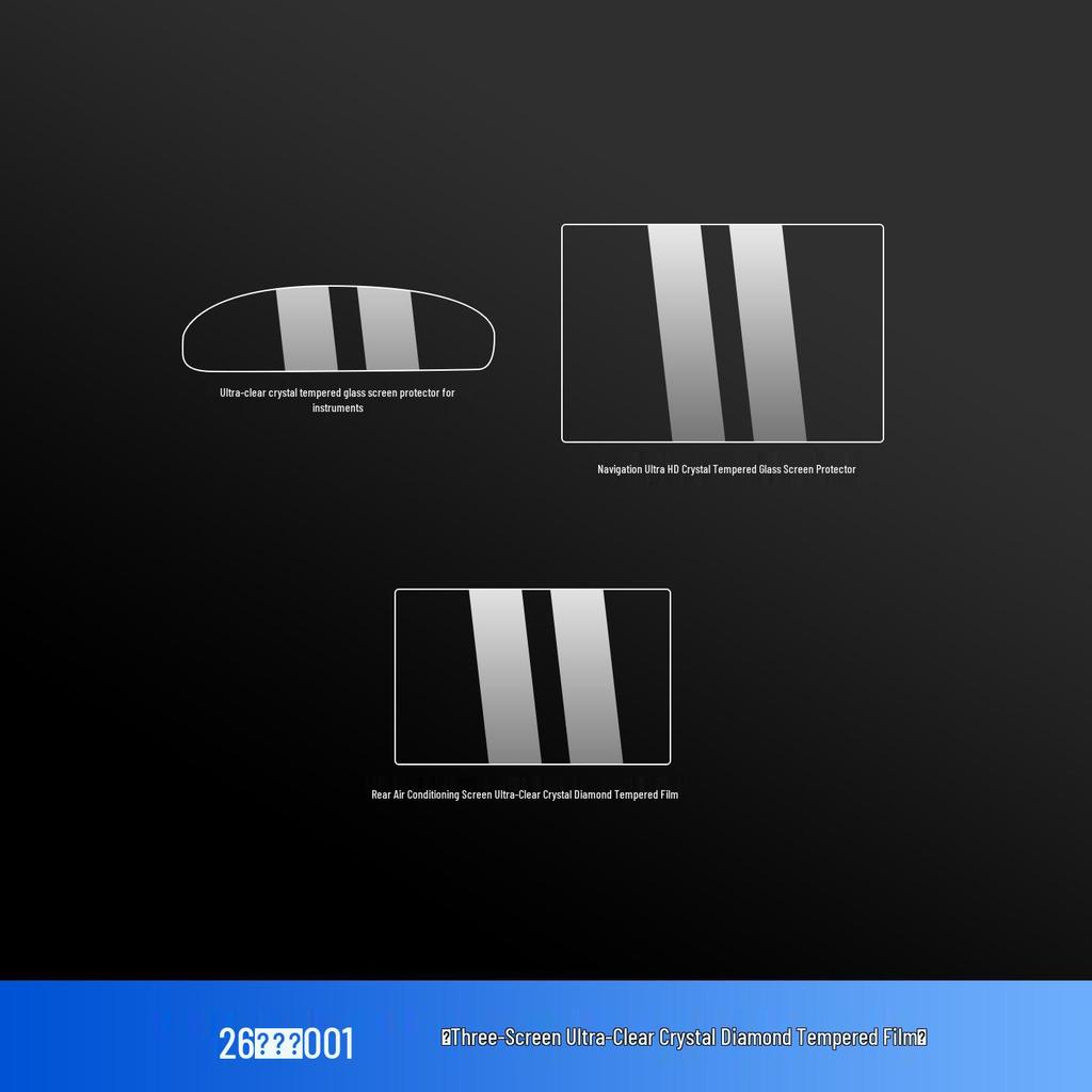 Zeekr 001 Navigation Screen Protector: Tempered Film & Interior Control Stickers for 26 Models