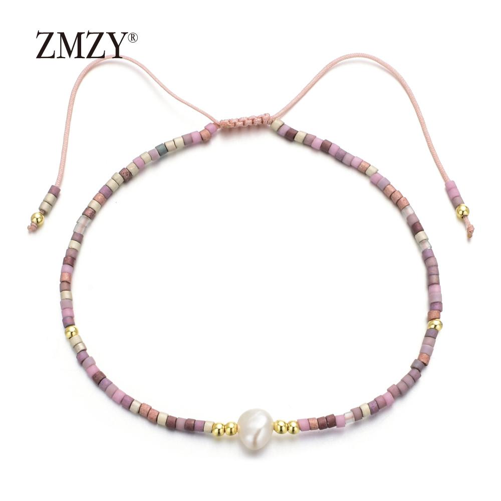 ZMZY Natural Pearl MIYUKI Bracelet Charm Handmade Beaded Glass Seed Beads Bracelets For Women Boho Adjustable Rope Lady Jewellry