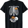Halloween Skeleton Baby Rib Cage Tshirt Funny Maternity Pregnant Pumpkin TShirt Women Halloween Casual Tee Unique Design Tops