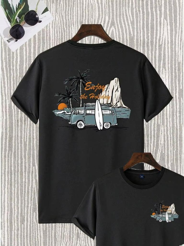 Neues Europäisches Und Amerikanisches Stil Gedrucktes Bequemes Und Atmungsaktives Rundhals Reines Baumwoll-T-Shirt Geeignet Für Sowohl Unisex Als Auch Unisex