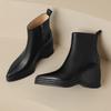 2024 Autumn/Winter New French Retro Pointed Wedge Ankle Boots Women's Side Zipper High Heels Fashion Platform Boots