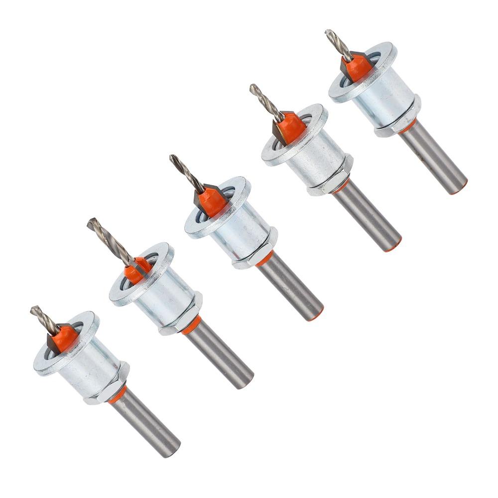 5pcs Alloy Steel Countersink Drill Bit Carbide Tipped Counterbore Drill Bit Hole Drilling