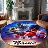 Personalized L-Ladybug Round Chair Office Rug - Perfect for Mat, Office Chair & More - Ideal Gift for Birthdays and Holidays
