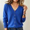Women's Long Sleeve Knitted Cardigan: Plus Size Spring-Summer Sweater Coat