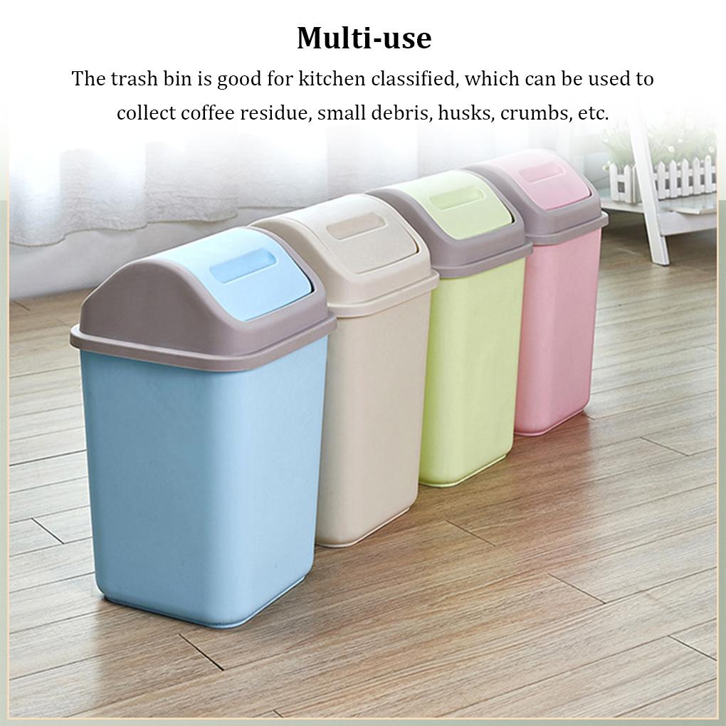 Plastic Swing Lid Classified Bin Home Office Rubbish Waste Dustbin Garbage Container Wastebasket Trash Can with Cover