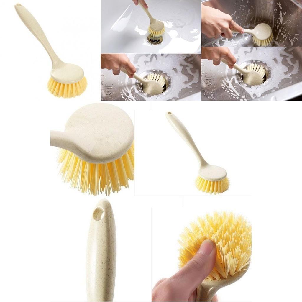 Versatile Long Handle Kitchen Cleaning Brush Perfect For Dish Washing And Pot Care