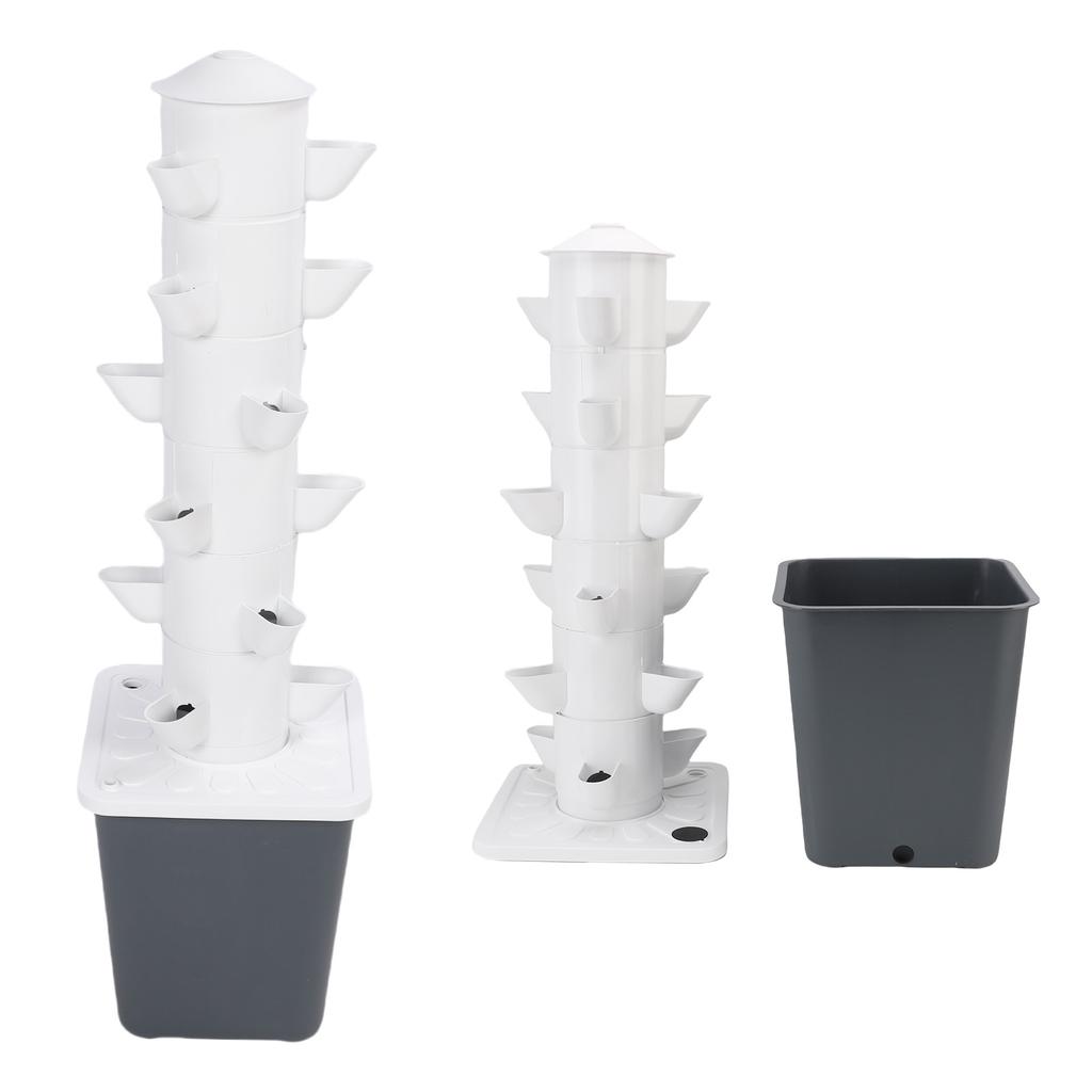 Vertical Hydroponic Growing System Space Saving 18 Hole Hydroponic Tower with 10L Watertank for Home