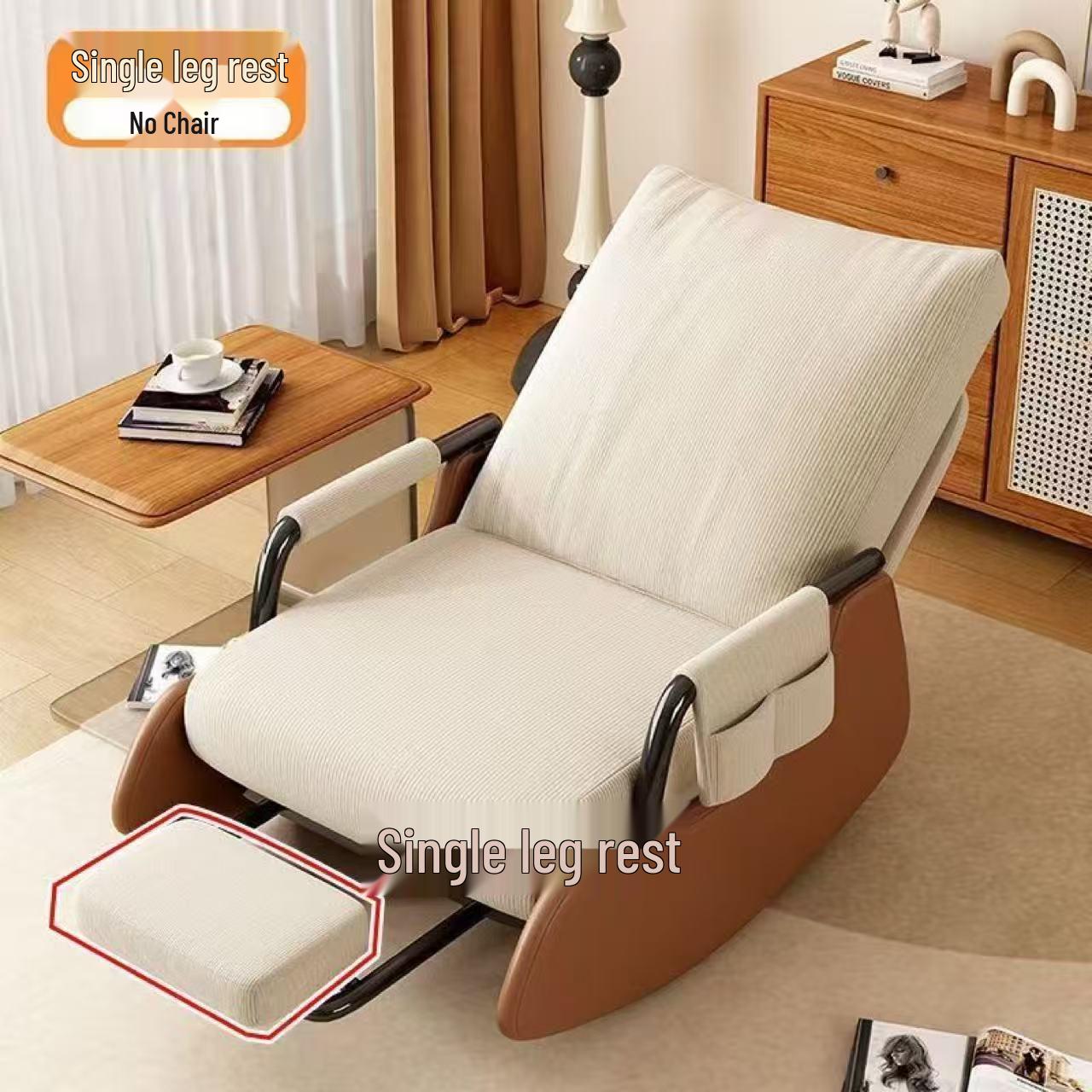 Solid Wood Recliner: Rocking, Folding, and Lazy Chair for Home, Balcony, or Living Room – Perfect for Leisure and Relaxation.
