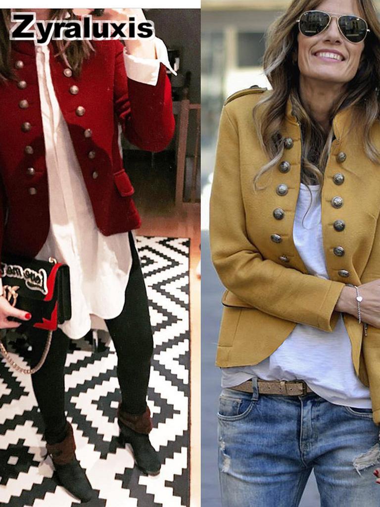 Veste blazer boutonnée pour femme pour l'automne-Hiver