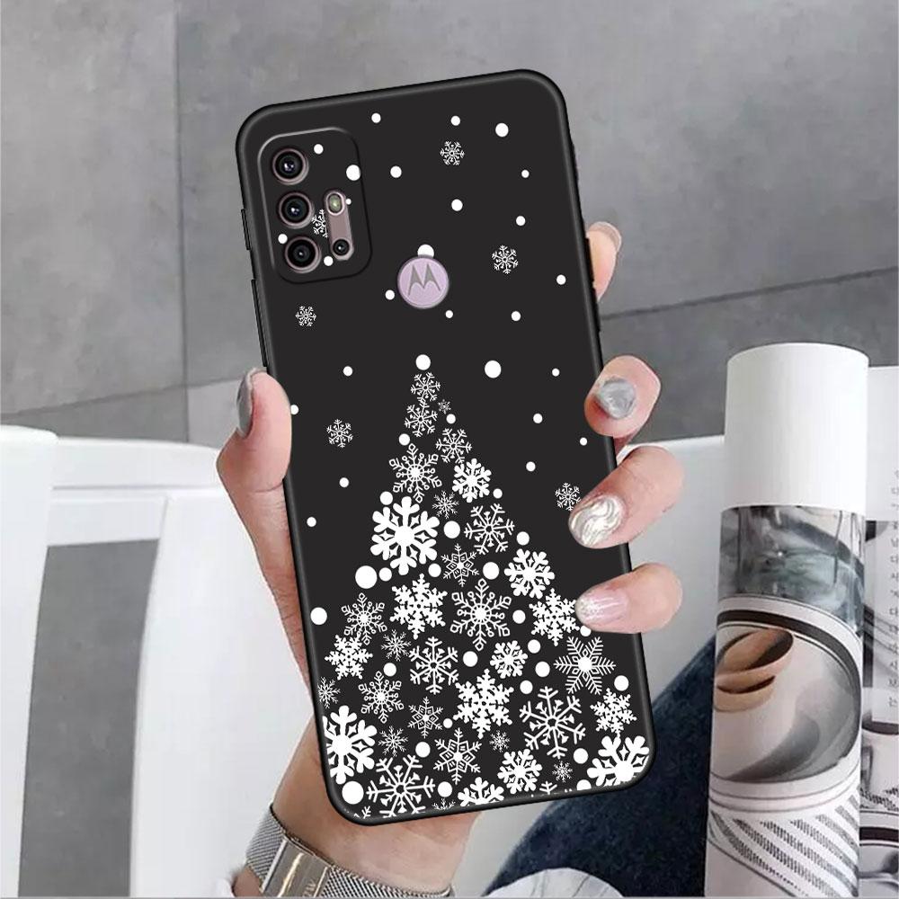 Veselé Vánoce v zimě pouzdro pro Motorola G30 G60 G9 Play ONE Fusion G8 G50 E6s G82 Edge 20 Pro G Stylus 2021 soft phone copas