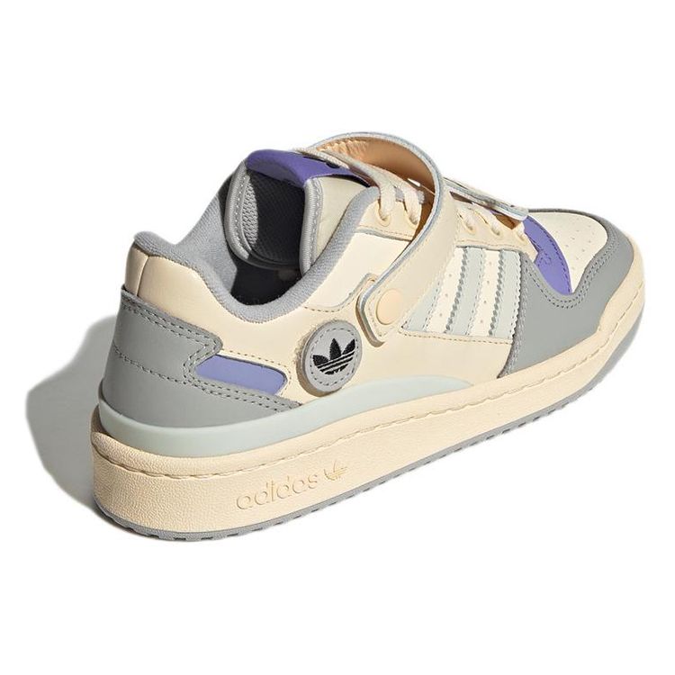 Adidas Originals Forum Low Leather Velcro Durable Lightweight Low-Top Skate Shoes Women Sneakers Light-Gray Purple GW4426