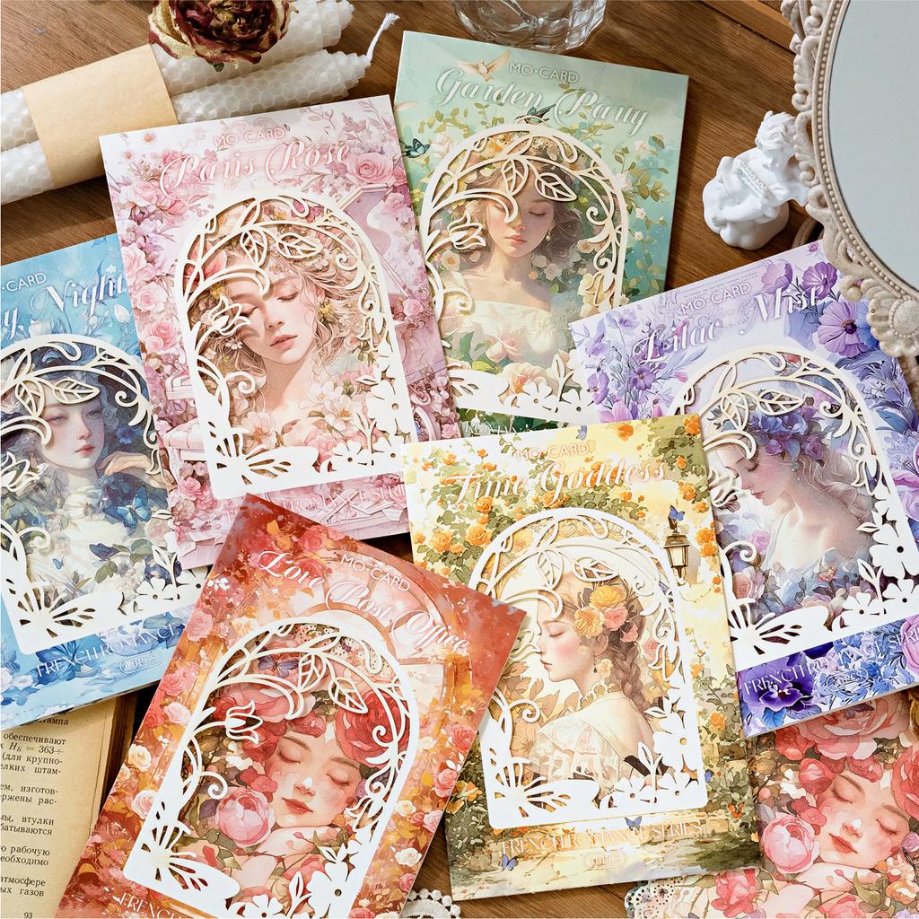 10 Pcs French Romance Series Vintage Material Decorative Paper Diy Diary Album Scrapbooking Material Junk Journal Supplies
