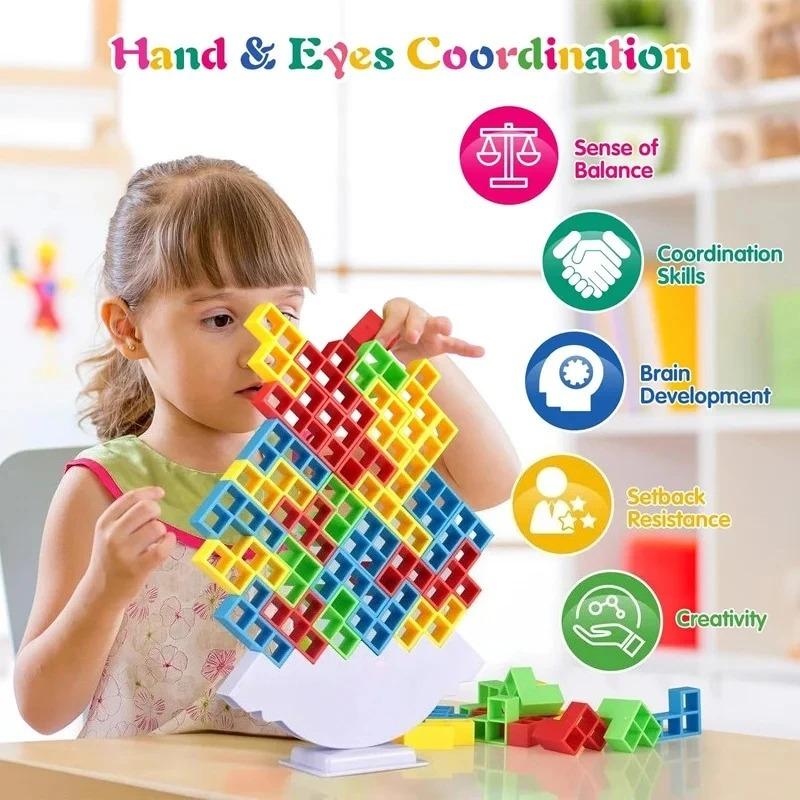 Jigsaw Building Block Toys, Fun Balance Stacking Games, Construction Board Games Russian Building Block Children's Tabletop Toys