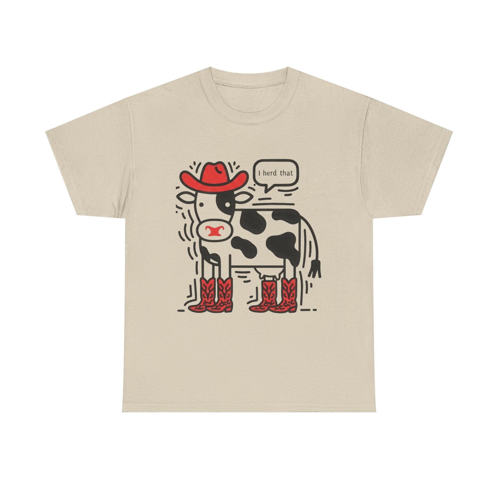 Funny Cow Cowboy T-Shirt “I Herd That” Graphic Tee Western Humor Shirt 3XL