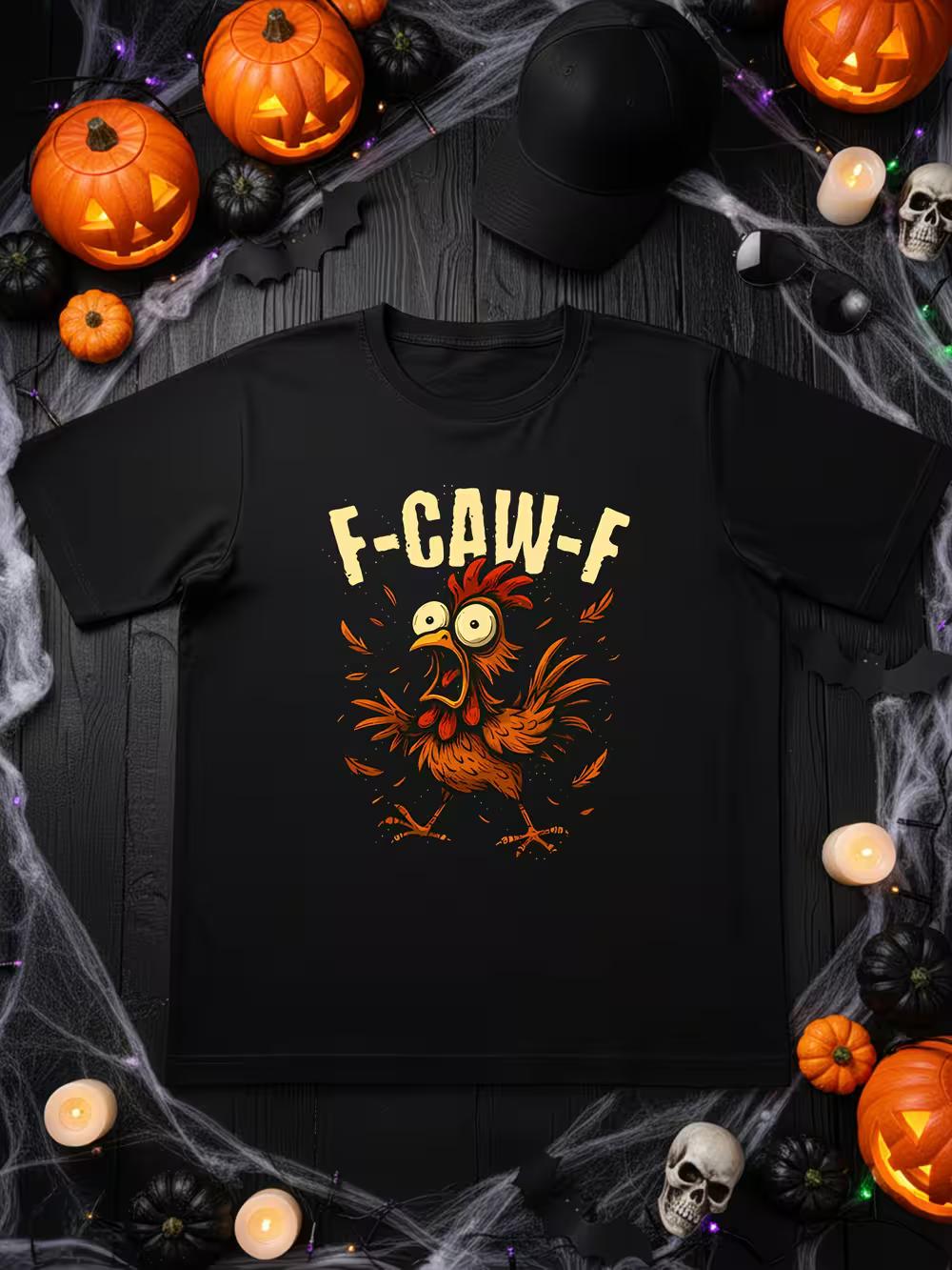 F-Caw-F Chicken Funny Humor Printed Shirt - Farm Animal Meme T-Shirt S