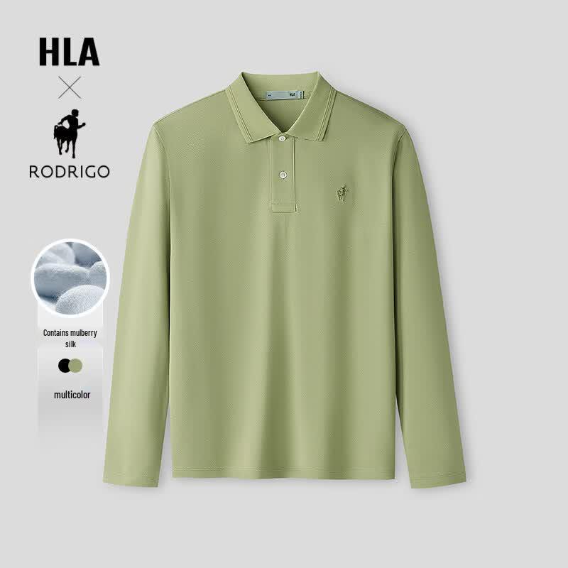

HLA Men s Roderick Co-branded Long Sleeve Polo Shirt M