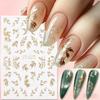 Golden Leaf Leaf Nail Art Stickers Metallic Plant Pattern Self Adhesive Decals for Manicure Decoration Beauty Tools for Women