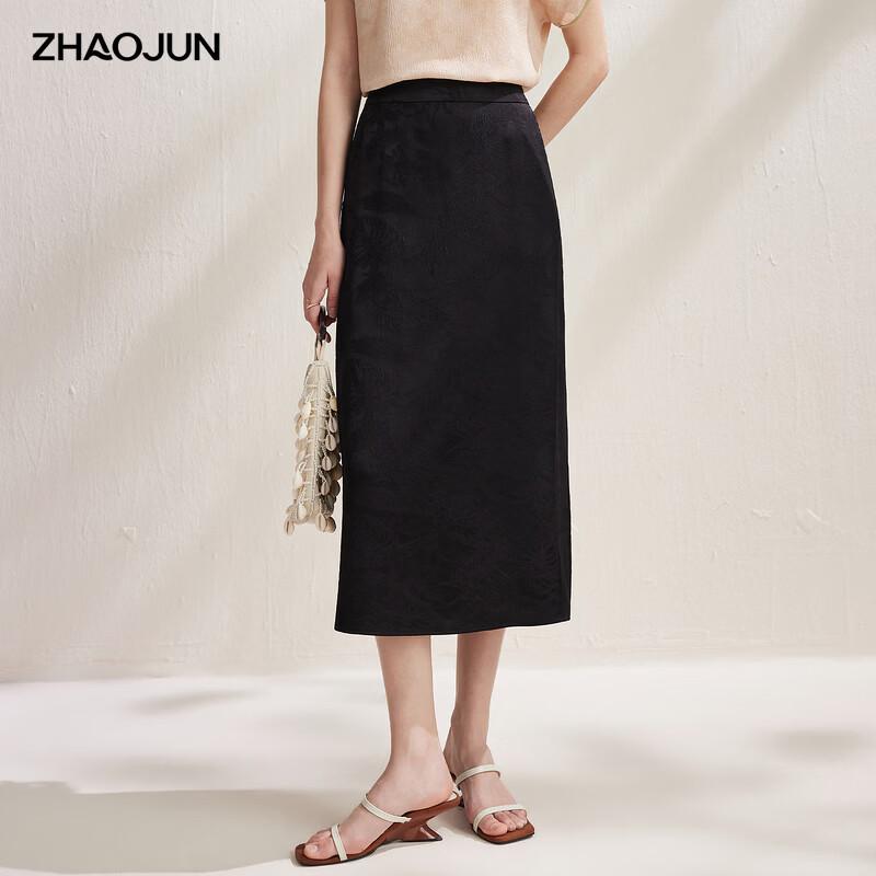Zhaojun Women s New Chinese Style Mulberry Silk Jacquard Midi Skirt 3XL