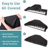 Black Dust Cover for 88-Key Electric Piano, 61-Key Electronic Keyboard, and Children's Keyboard