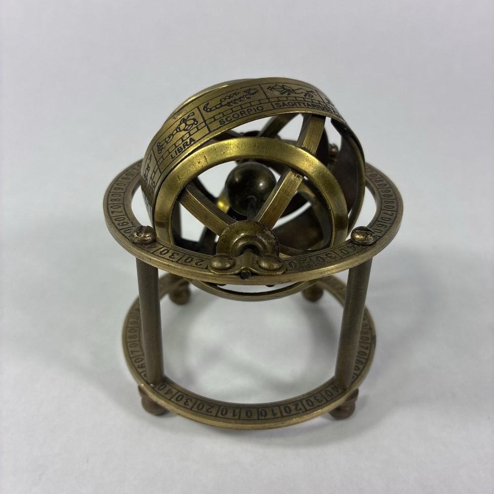 Mosiężna Sfera Armilarna Astrolabium Morski Nautyczny Kolekcjonerski Globus