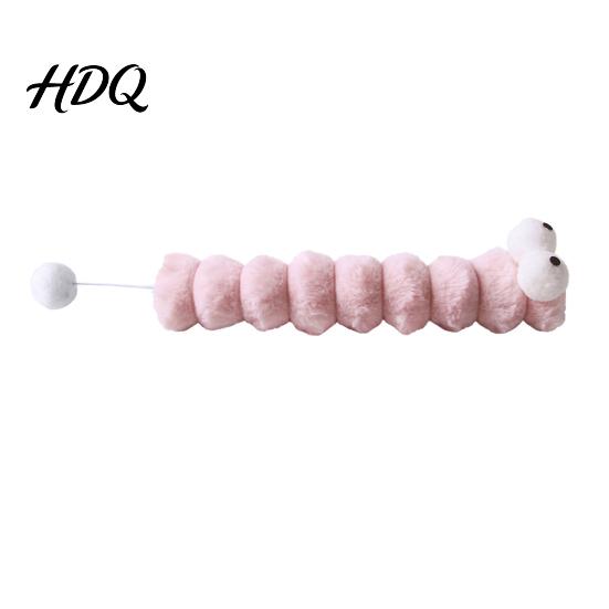 Cat Engagement Toy Plush Caterpillar Toy Stuffed Chew Kitten Kicker Bite Safe with Tail Ball for Biting Kicking Shaking Fun Interactive