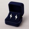 925 Sterling Silver Lightning Bolt Stud Earring