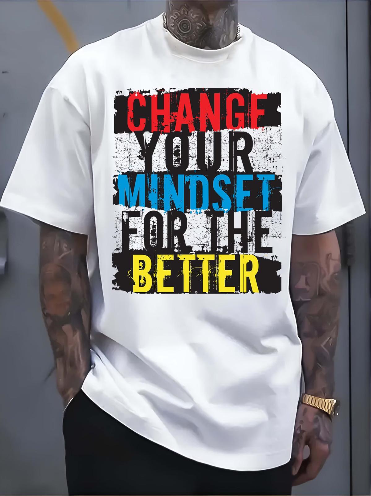 Men s Pure - Cotton White T - shirt: Mindset Revolution: Bold Cotton Tee S разноцветный