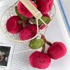 Entzückender Frucht-Plüschanhänger Kirschpuppen-Schlüsselanhänger Winziges Zubehör für Schultaschen Entworfen im simulierten Kirschstil Neueste Ankunft
