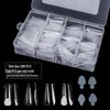 288PCS Mix of 4 Transparent Nail Art Molds for Acrylic Gel Extensions, No Paper Tray