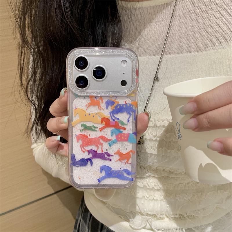

Personalized Glitter Pony iPhone Case for 17/16 Pro Max/15/14 Apple 16 Pro Max