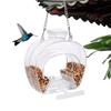 Transparent Viewing Window Bird Feeder With Perching Stand Garden Decor Hanging Installation Double-layer Tray And Water Bowl