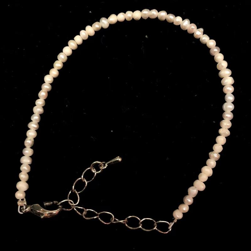 Small Natural Stone Bead Necklace Bracelet for Women,Zircon tourmaline pearl Necklace with , Reki Clavicle Chain, Choker, 2-3mm