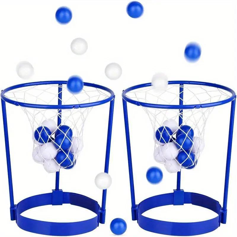 

2pcs Adjustable Basketball Headband Toss Game Set with 20 Balls - Hands-Free Challenge Game for Kids Family Game Interactive Toy