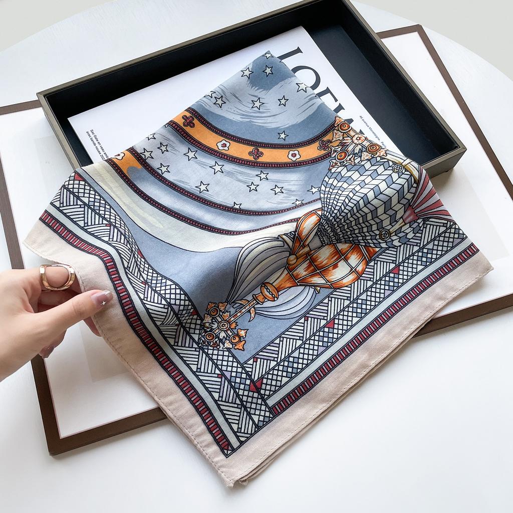 Spring And Summer Satin Long Scarf For Women Sunscreen Shawl Fashionable Beauty Scene Satin Long Scarf Versatile Travel Scarf